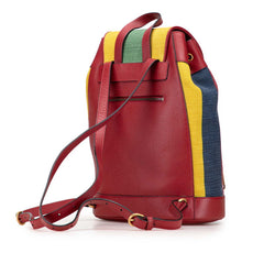 グッチ バイアデラストライプ リュック バックパック 625909 レッド マルチカラー キャンバス レザー レディース GUCCI 【中古】