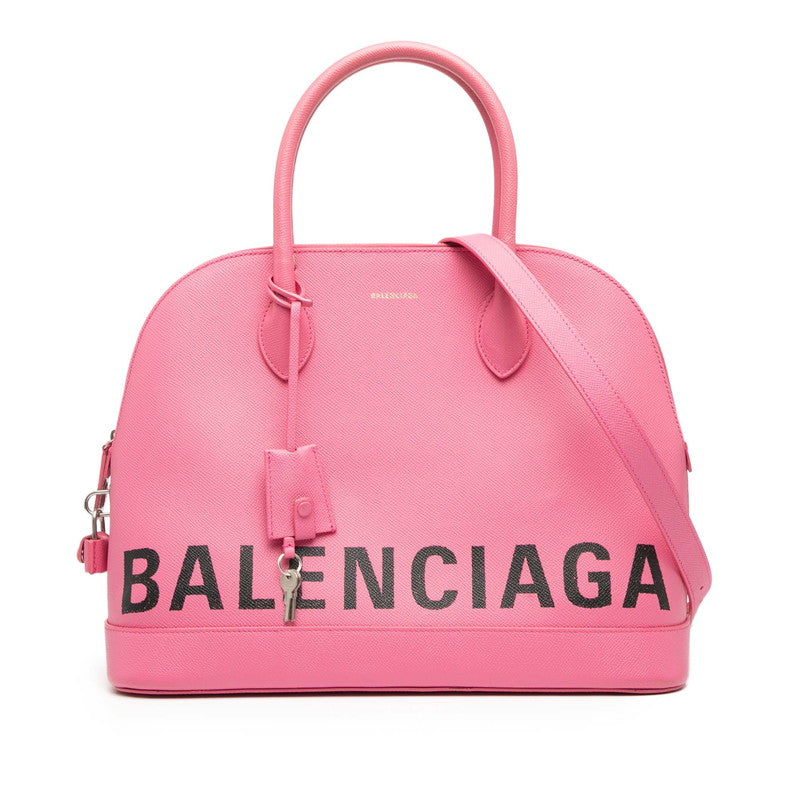 バレンシアガ ヴィルトップハンドルM ハンドバッグ ショルダーバッグ 2WAY 519036 ピンク レザー レディース BALENCIAGA 【中古】