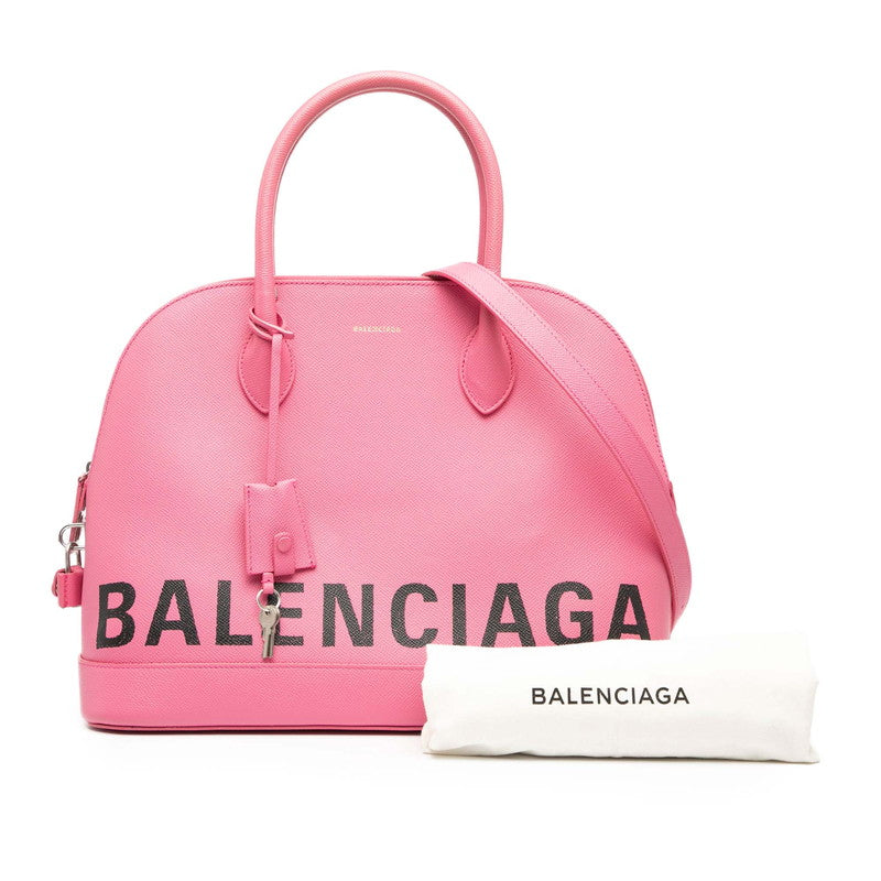 バレンシアガ ヴィルトップハンドルM ハンドバッグ ショルダーバッグ 2WAY 519036 ピンク レザー レディース BALENCIAGA 【中古】
