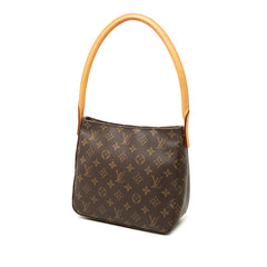 ルイ ヴィトン モノグラム ルーピングMM ショルダーバッグ ハンドバッグ M51146 ブラウン PVC レザー レディース LOUIS VUITTON 【中古】