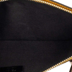 フェンディ ロゴ フォンポーチ 斜め掛け ポシェット ショルダーバッグ 7AS034 イエロー レザー レディース FENDI 【中古】