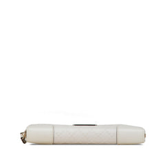 グッチ ディアマンテ ラウンドファスナー 長財布 354487 ホワイト PVC レザー レディース GUCCI 【中古】