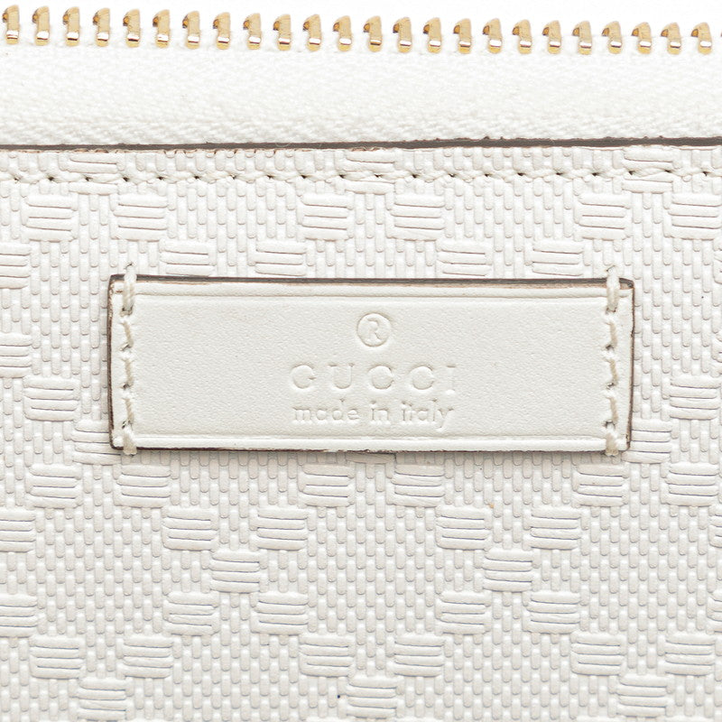 グッチ ディアマンテ ラウンドファスナー 長財布 354487 ホワイト PVC レザー レディース GUCCI 【中古】