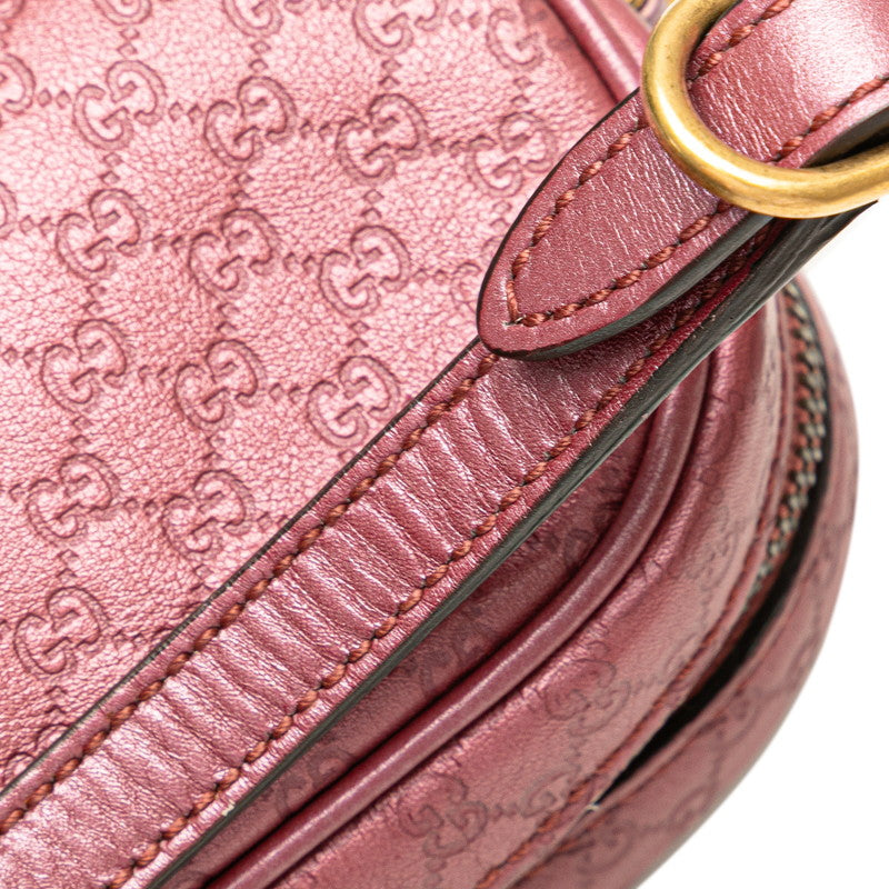 グッチ マイクログッチシマ バンブー ショルダーバッグ 309538 ピンク レザー レディース GUCCI 【中古】