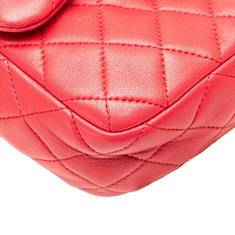 シャネル ココマーク マトラッセ リュック バックパック A94417 レッド ラムスキン レディース CHANEL 【中古】
