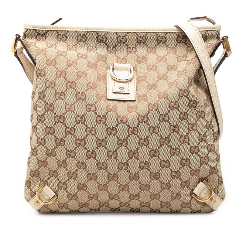 グッチ GGキャンバス アビー 斜め掛け ショルダーバッグ 131326 ブラウン キャンバス レザー レディース GUCCI 【中古】