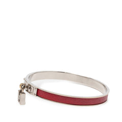 エルメス ケリー H カデナ バングル ブレスレット シルバー レッド メタル レザー レディース HERMES 【中古】