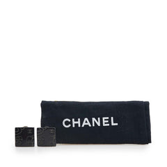 シャネル ココマーク カメリア スクエア イヤリング ブラック メタル レディース CHANEL 【中古】