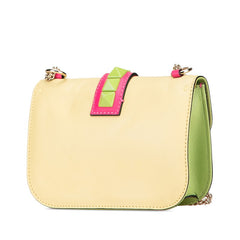 ヴァレンティノ ロックスタッズ チェーン ショルダーバッグ ピンク イエロー グリーン レザー レディース VALENTINO 【中古】