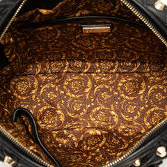 ヴェルサーチェ スタッズ ハンドバッグ ブラック レザー レディース VERSACE 【中古】