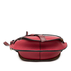 ロエベ アナグラム ゲート ミニ 斜め掛け ショルダーバッグ レッド ボルドー レザー レディース LOEWE 【中古】