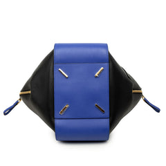 ロエベ アナグラム ハンモック スモール ハンドバッグ ショルダーバッグ 2WAY ブラック ブルー レザー レディース LOEWE 中古