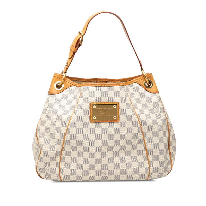 ルイ ヴィトン ダミエ アズール ガリエラPM ショルダーバッグ N55215 ホワイト PVC レザー レディース LOUIS VUITTON 【中古】