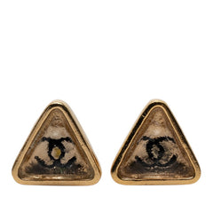 シャネル ココマーク ロゴ トライアングル ピアス 00C メッキ レディース CHANEL 【中古】