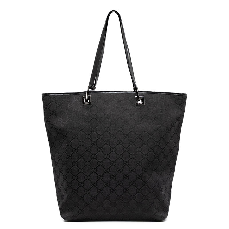 グッチ GGキャンバス ショルダーバッグ トートバッグ 31243 ブラック キャンバス レザー レディース GUCCI 【中古】