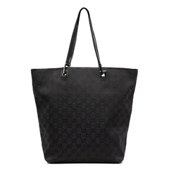 グッチ GGキャンバス ショルダーバッグ トートバッグ 31243 ブラック キャンバス レザー レディース GUCCI 【中古】