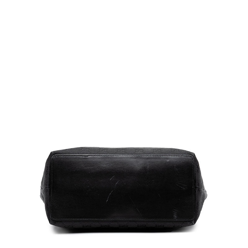 グッチ GGキャンバス ショルダーバッグ トートバッグ 31243 ブラック キャンバス レザー レディース GUCCI 【中古】