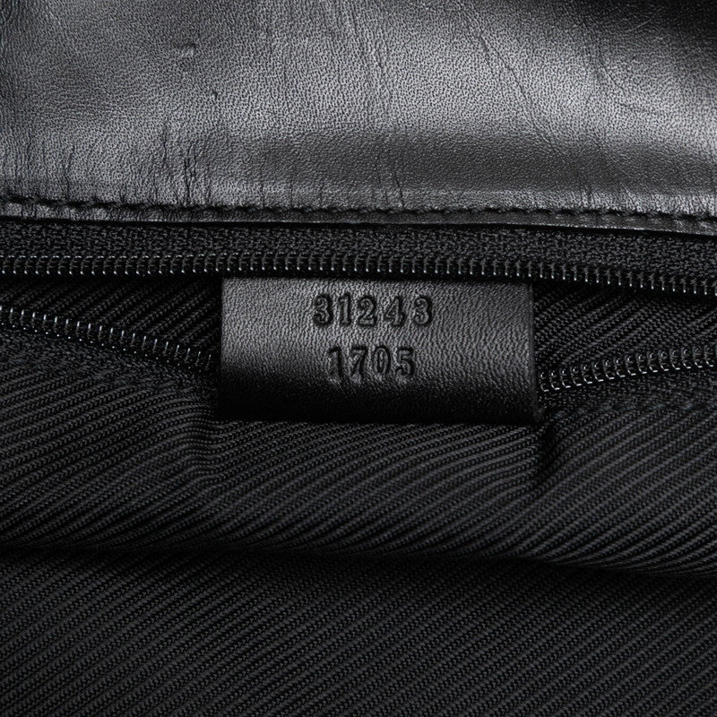 グッチ GGキャンバス ショルダーバッグ トートバッグ 31243 ブラック キャンバス レザー レディース GUCCI 【中古】