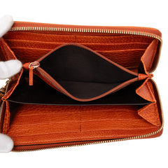 グッチ GGキャンバス バンブー ラウンドファスナー 長財布 タッセル 224253 オレンジ ベージュ キャンバス レザー レディース GUCCI 【中古】
