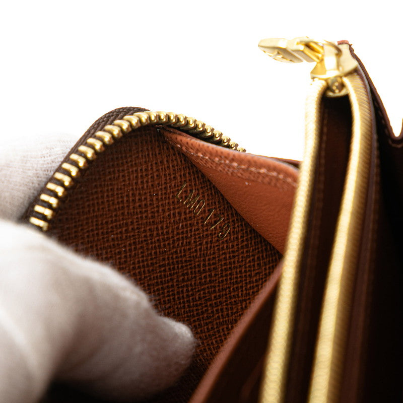ルイ ヴィトン モノグラム ジッピーウォレット ラウンドファスナー 長財布 M42616 ブラウン PVC レディース LOUIS VUITTON 【中古】