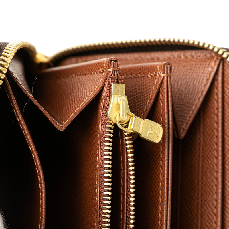 ルイ ヴィトン モノグラム ジッピーウォレット ラウンドファスナー 長財布 M42616 ブラウン PVC レディース LOUIS VUITTON 【中古】