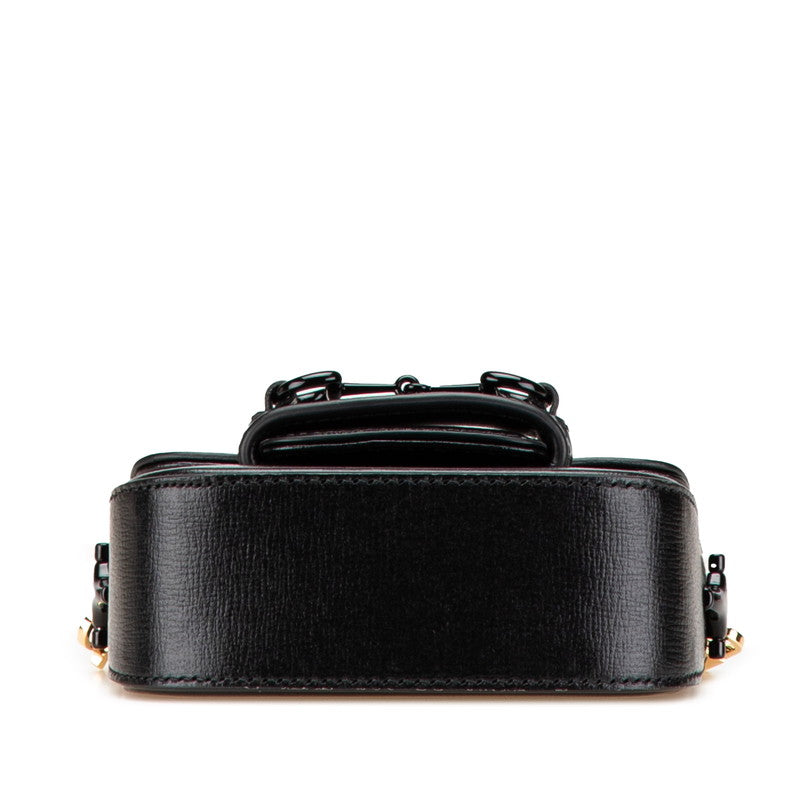グッチ ミニホースビット ショルダーバッグ 725863 ブラック PVC レザー レディース GUCCI 【中古】