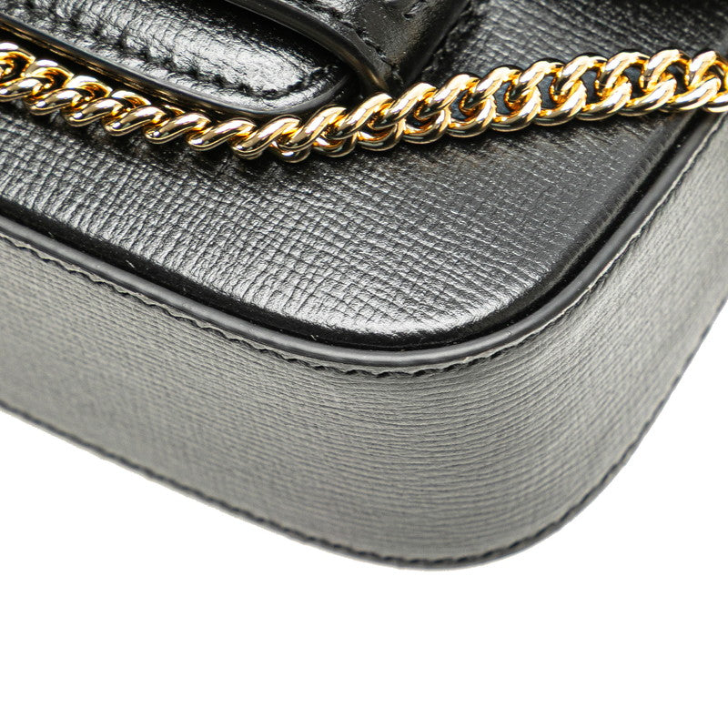 グッチ ミニホースビット ショルダーバッグ 725863 ブラック PVC レザー レディース GUCCI 【中古】