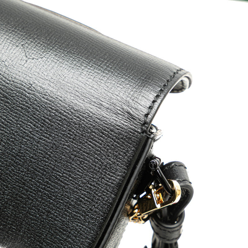 グッチ ミニホースビット ショルダーバッグ 725863 ブラック PVC レザー レディース GUCCI 【中古】