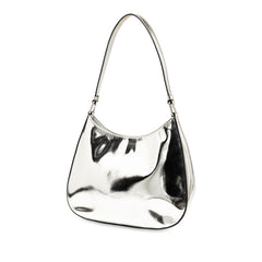 プラダ 三角ロゴプレート クレオ ワンショルダーバッグ ハンドバッグ 1BC499 シルバー レザー レディース PRADA 【中古】