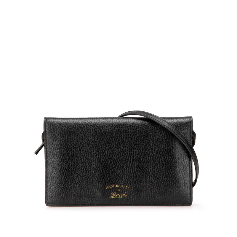 グッチ スウィング ウォレットバッグ ショルダーバッグ 368231 ブラック レザー レディース GUCCI 【中古】
