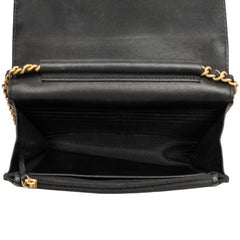 シャネル ココマーク マトラッセ チェーン ウォレット ショルダーバッグ ブラック ゴールド ラムスキン レディース CHANEL 中古