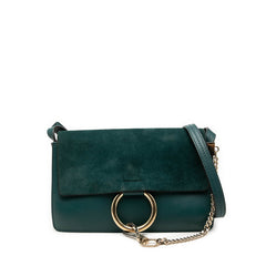 クロエ フェイ 斜め掛け ショルダーバッグ グリーン レザー スウェード レディース Chloe 【中古】
