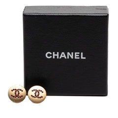 シャネル ココマーク スタッドピアス 00A ゴールド レッド メッキ カラーストーン レディース CHANEL 【中古】