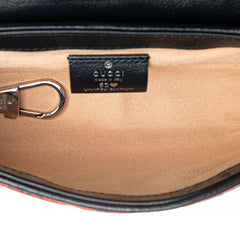 グッチ GGキャンバス GGマーモント チェーンショルダーバッグ 661332 レッド ネイビー キャンバス レザー レディース GUCCI 【中古】