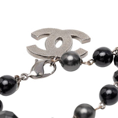 シャネル ココマーク ブレスレット ブラック フェイクパール ビーズ レディース CHANEL 【中古】