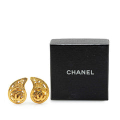 シャネル ヴィンテージ ココマーク 勾玉 雫 モチーフ イヤリング ゴールド メッキ レディース CHANEL 【中古】