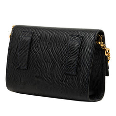 サルヴァトーレフェラガモ ヴァラ リボン ミニ チェーン ショルダーバッグ AQ-213202 ネイビー レザー レディース Salvatore Ferragamo 中古