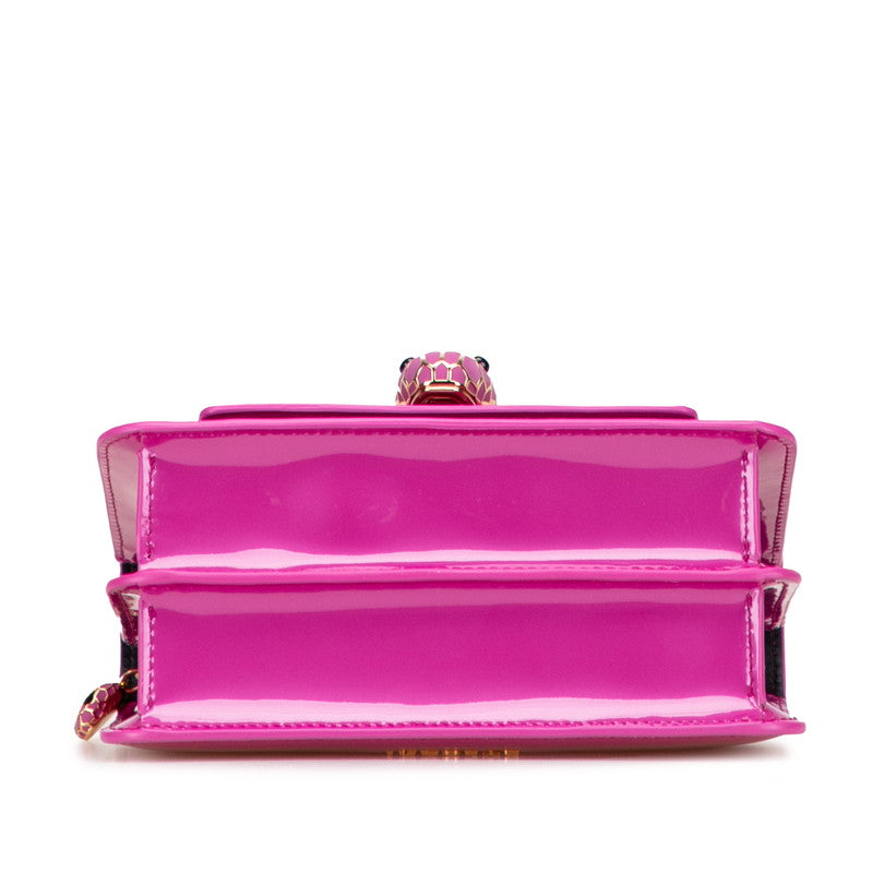 ブルガリ セルペンティフォーエバー チェーン ショルダーバッグ ショッキングピンク エナメル レザー レディース BVLGARI 【中古】