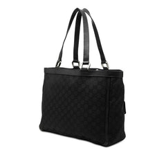 グッチ GGナイロン ハンドバッグ トートバッグ 268639 ブラック ナイロン レザー レディース GUCCI 【中古】