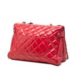 シャネル マトラッセ ココマーク チェーン ショルダーバッグ レッド系 エナメル レディース CHANEL 【中古】