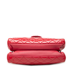 シャネル マトラッセ ココマーク チェーン ショルダーバッグ レッド系 エナメル レディース CHANEL 【中古】