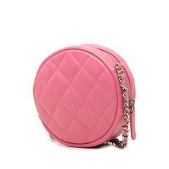 シャネル マトラッセ ココマーク 斜め掛け チェーン ショルダーバッグ ピンク ラムスキン レディース CHANEL 中古
