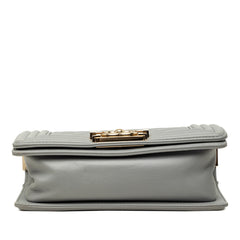 シャネル ココマーク ボーイシャネル20 チェーン ショルダーバッグ グレー ゴールド金具 ラムスキン レディース CHANEL 中古