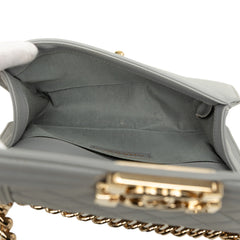 シャネル ココマーク ボーイシャネル20 チェーン ショルダーバッグ グレー ゴールド金具 ラムスキン レディース CHANEL 中古