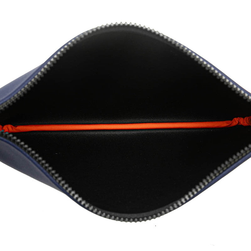 エルメス トゥルース フラット ネオバンMM ポーチ ネイビー ポリアミド レディース HERMES 【中古】