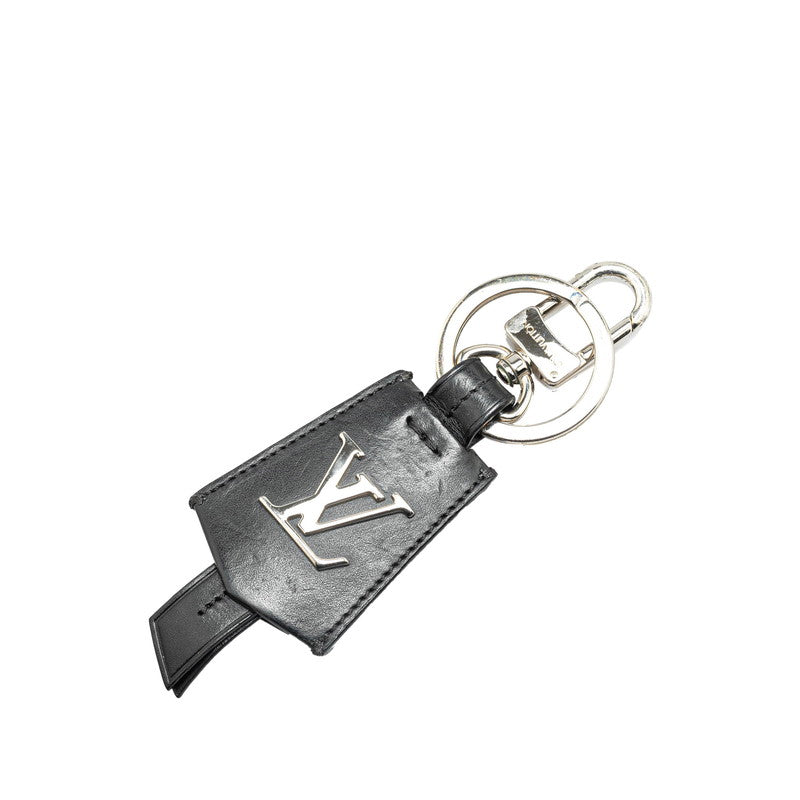 ルイ ヴィトン LV クロッシュ クレ キーリング キーホルダー M68020 ブラック シルバー レザー メタル レディース LOUIS VUITTON 【中古】