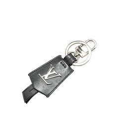 ルイ ヴィトン LV クロッシュ クレ キーリング キーホルダー M68020 ブラック シルバー レザー メタル レディース LOUIS VUITTON 【中古】