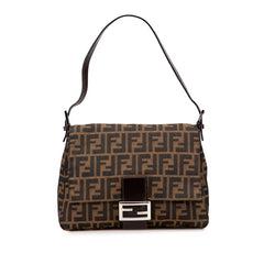 フェンディ ズッカ マンマバケット ハンドバッグ ワンショルダーバッグ 26325 ブラウン キャンバス レザー レディース FENDI 【中古】