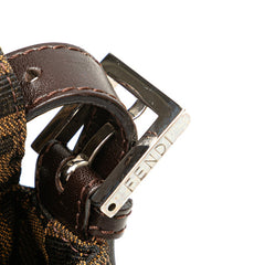 フェンディ ズッカ マンマバケット ハンドバッグ ワンショルダーバッグ 26325 ブラウン キャンバス レザー レディース FENDI 【中古】