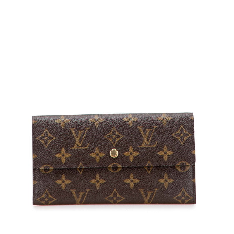 ルイ ヴィトン モノグラム ポルト トレゾール インターナショナル 長財布 M61215 ブラウン PVC レザー レディース LOUIS VUITTON 【中古】